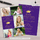 Search for purple and gold graduation invitations Modern