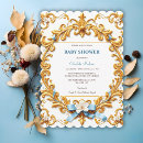 Search for royal blue gold baby shower invitations Floral