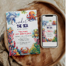 Search for under the sea 1st birthday invitations Kids birthday party