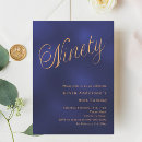 Search for mans 90th birthday invitations Navy blue