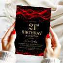 Search for red and black 21st birthday invitations Modern