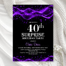 Search for purple 40th birthday invitations Elegant
