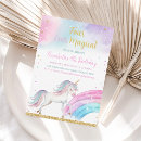 Search for unicorn 4th birthday invitations Four
