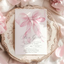 Search for pink bow baby shower invitations Modern