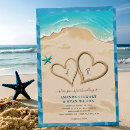 Search for hearts in the sand wedding invitations Modern