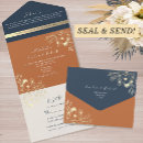 Search for navy blue orange wedding invitations Gold
