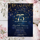 Search for elegant 75th birthday invitations Gold