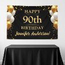 Search for 90th birthday banners Black and gold