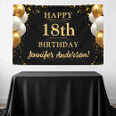Search for 18th birthday banners Black and gold