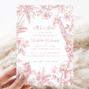 Search for pink elephant baby shower invitations Jungle