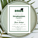 Search for green and white graduation invitations University