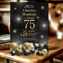 Search for surprise 75th birthday invitations Black