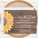 Search for sunflower wedding save the dates Rustic