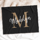 Search for black and gold fleece blankets Monogrammed