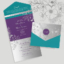 Search for teal and silver invitations Couple