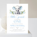 Search for blue elephant birthday invitations Safari