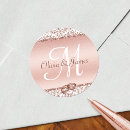 Search for gold foil monogram stickers Blush pink