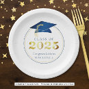 Search for blue and gold graduation plates Class of 2025