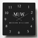 Search for black and white clocks Initials