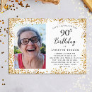 Search for 90th photo birthday invitations Stylish