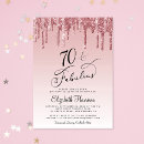 Search for rose gold 70th birthday invitations Glamorous