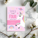 Search for unicorn 3rd birthday invitations Pink unicorn party