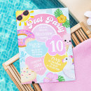 Search for retro pool party invitations Pink