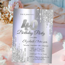 Search for purple 40th birthday invitations Silver