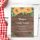 Search for rustic sunflower invitations Family reunion