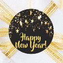 Search for sparkling happy new year stickers Black and gold
