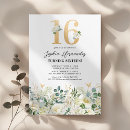 Search for gold green sweet 16 invitations Eucalyptus