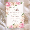 Search for 100th birthday invitations Watercolor