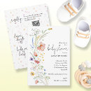 Search for wildflower baby shower invitations Elegant script calligraphy