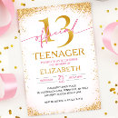 Search for girls 13th birthday invitations Elegant