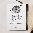 Search for disco 60th birthday invitations For her