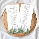 Search for watercolor wedding programs Green and white