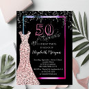 Search for rose gold 50th birthday invitations Modern