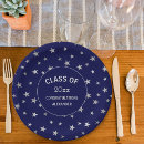 Search for navy blue and silver plates School colors