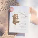 Search for pink teddy bear baby shower invitations Watercolor