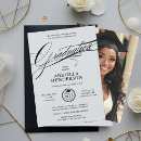 Search for formal graduation invitations Black and white