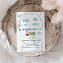 Search for fish birthday invitations O fish ally one