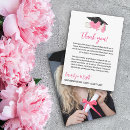 Search for high school graduation thank you cards Pink bow