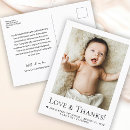 Search for baby announcement postcards Love and thanks
