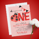 Search for ladybug 1st birthday invitations Pink