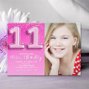 Search for girls 11th birthday invitations For her