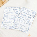 Search for seashells invitations Wavy border