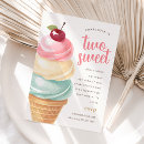 Search for ice cream 2nd birthday invitations Summer