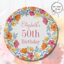 Search for 50th birthday plates Flowers