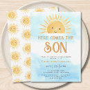 Search for here comes the son baby shower invitations Sunburst