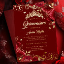 Search for red and gold quinceanera invitations Birthday